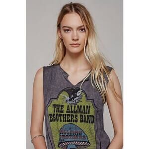 The Allman Brothers band Trunk LTD Gray Tank Top Fringe Back Medium
